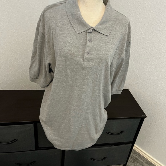 Authentic Galaxy By Harvic Heather Gray Men’s Plus Size 3X Polo - Picture 1 of 4